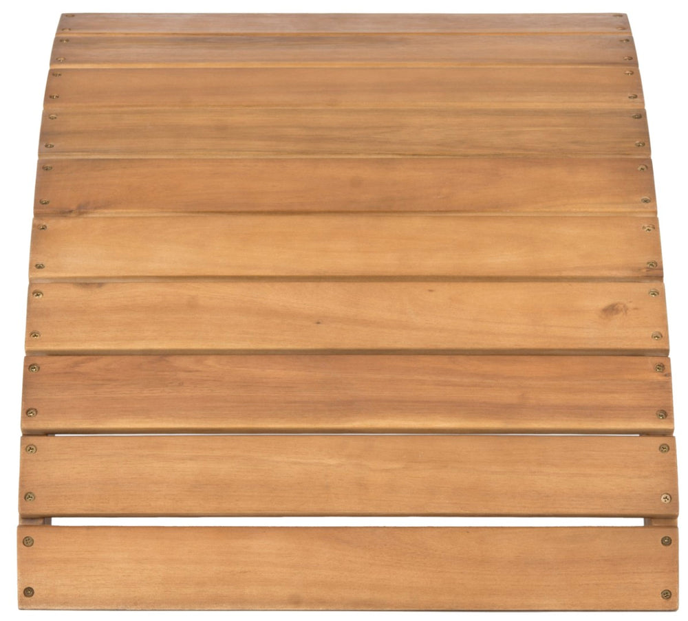 Safavieh MOPANI Ottoman - Stylish Adirondack Slatted Design for Outdoor Comfort and Timeless Curb Appeal Natural PAT6701C
