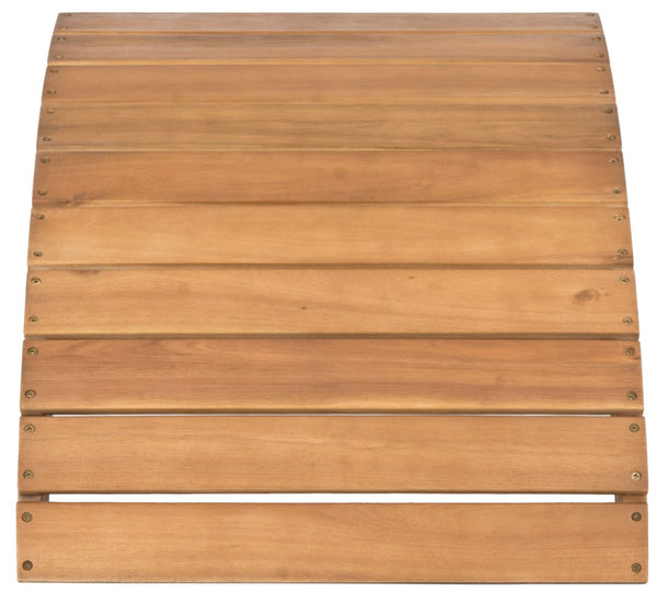 Safavieh MOPANI Ottoman - Stylish Adirondack Slatted Design for Outdoor Comfort and Timeless Curb Appeal Natural PAT6701C