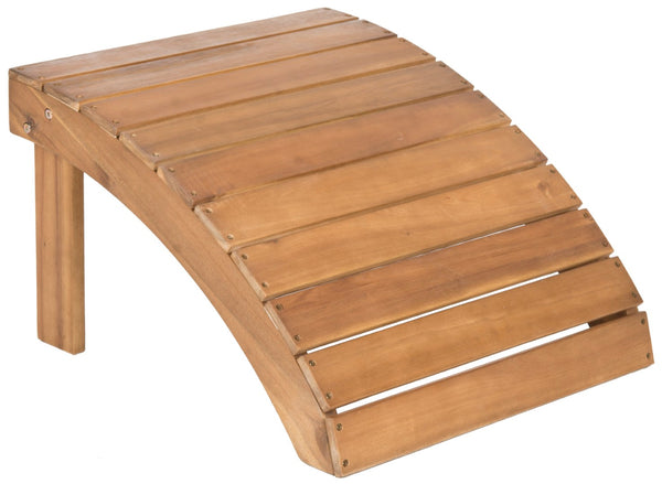 Safavieh MOPANI Ottoman - Stylish Adirondack Slatted Design for Outdoor Comfort and Timeless Curb Appeal Natural PAT6701C