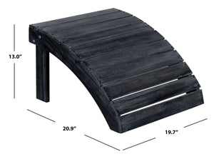 Safavieh MOPANI Ottoman - Stylish Adirondack Slatted Design for Outdoor Comfort and Timeless Curb Appeal Dark Slate Gray PAT6701K
