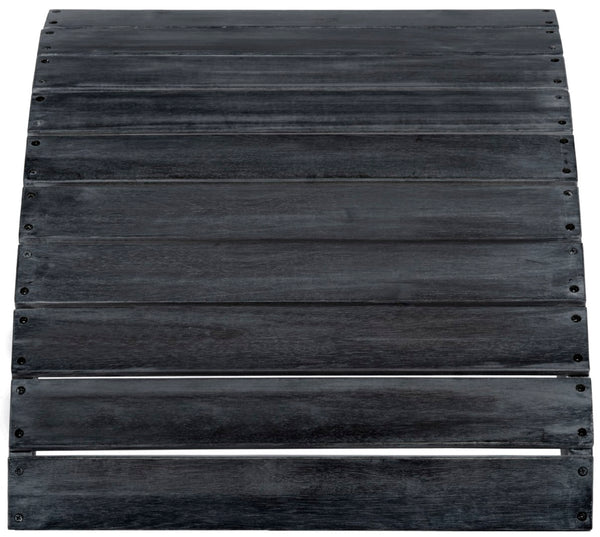Safavieh MOPANI Ottoman - Stylish Adirondack Slatted Design for Outdoor Comfort and Timeless Curb Appeal Dark Slate Gray PAT6701K