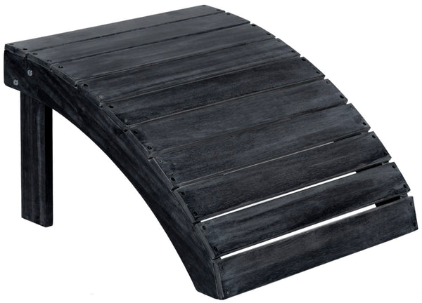Safavieh MOPANI Ottoman - Stylish Adirondack Slatted Design for Outdoor Comfort and Timeless Curb Appeal Dark Slate Gray PAT6701K