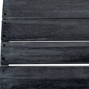 Safavieh MOPANI Ottoman - Stylish Adirondack Slatted Design for Outdoor Comfort and Timeless Curb Appeal Dark Slate Gray PAT6701K