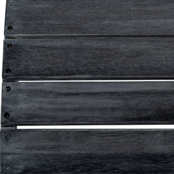 Safavieh MOPANI Ottoman - Stylish Adirondack Slatted Design for Outdoor Comfort and Timeless Curb Appeal Dark Slate Gray PAT6701K
