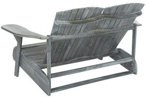 Safavieh HANTOM Adirondack-Style Loveseat - Timeless Outdoor Comfort for Patios, Gardens, and Porches Ash Grey PAT6702A