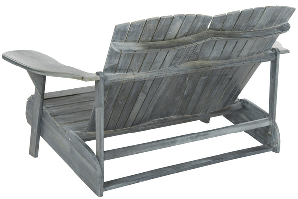 Safavieh HANTOM Adirondack-Style Loveseat - Timeless Outdoor Comfort for Patios, Gardens, and Porches Ash Grey PAT6702A