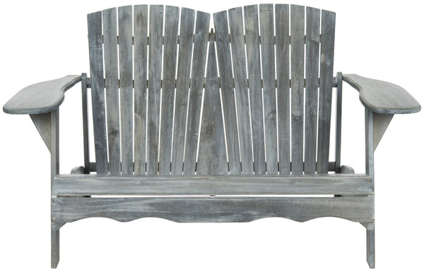 Safavieh HANTOM Adirondack-Style Loveseat - Timeless Outdoor Comfort for Patios, Gardens, and Porches Ash Grey PAT6702A