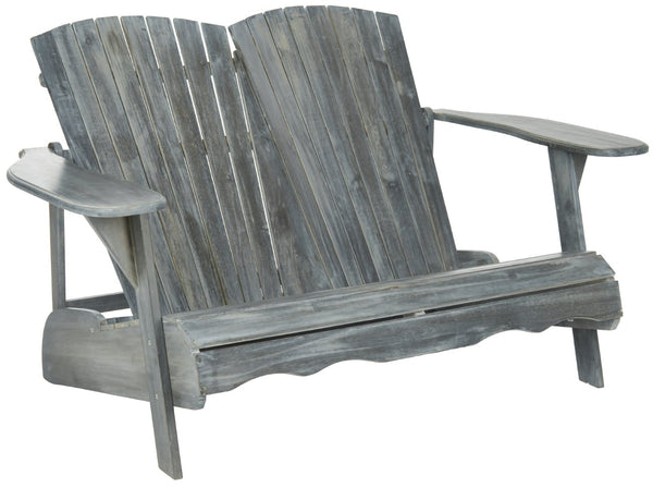 Safavieh HANTOM Adirondack-Style Loveseat - Timeless Outdoor Comfort for Patios, Gardens, and Porches Ash Grey PAT6702A