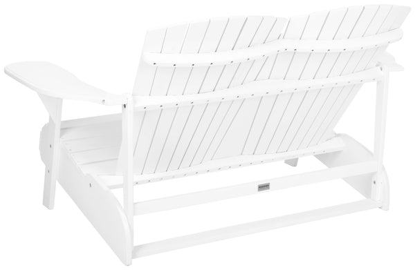 Safavieh HANTOM Adirondack-Style Loveseat - Timeless Outdoor Comfort for Patios, Gardens, and Porches White PAT6702B