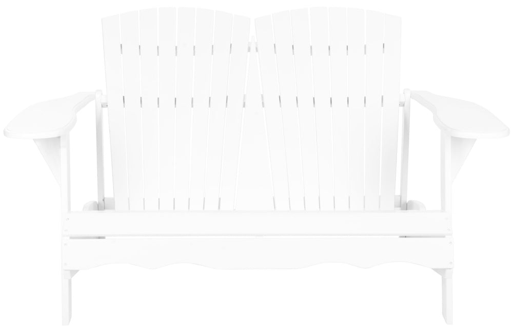 Safavieh HANTOM Adirondack-Style Loveseat - Timeless Outdoor Comfort for Patios, Gardens, and Porches White PAT6702B
