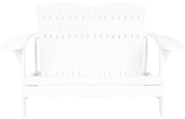 Safavieh HANTOM Adirondack-Style Loveseat - Timeless Outdoor Comfort for Patios, Gardens, and Porches White PAT6702B