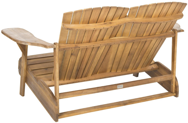 Safavieh HANTOM Adirondack-Style Loveseat - Timeless Outdoor Comfort for Patios, Gardens, and Porches Natural PAT6702C