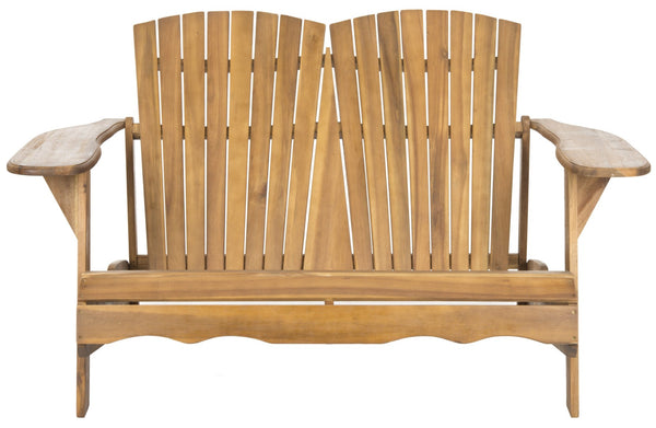 Safavieh HANTOM Adirondack-Style Loveseat - Timeless Outdoor Comfort for Patios, Gardens, and Porches Natural PAT6702C