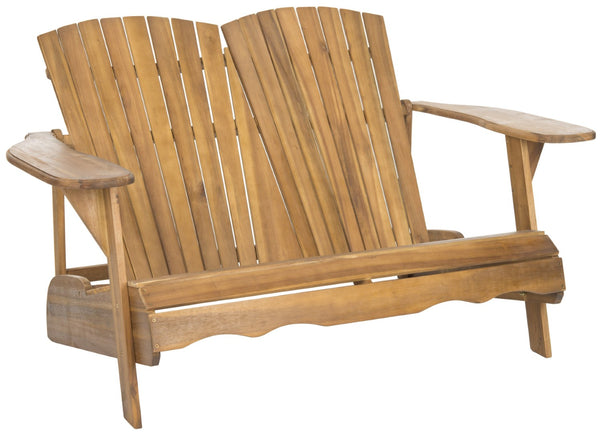 Safavieh HANTOM Adirondack-Style Loveseat - Timeless Outdoor Comfort for Patios, Gardens, and Porches Natural PAT6702C