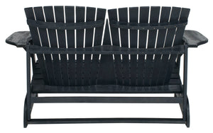Safavieh HANTOM Adirondack-Style Loveseat - Timeless Outdoor Comfort for Patios, Gardens, and Porches Dark Slate Gray PAT6702K
