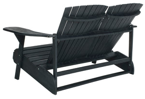 Safavieh HANTOM Adirondack-Style Loveseat - Timeless Outdoor Comfort for Patios, Gardens, and Porches Dark Slate Gray PAT6702K