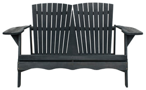 Safavieh HANTOM Adirondack-Style Loveseat - Timeless Outdoor Comfort for Patios, Gardens, and Porches Dark Slate Gray PAT6702K