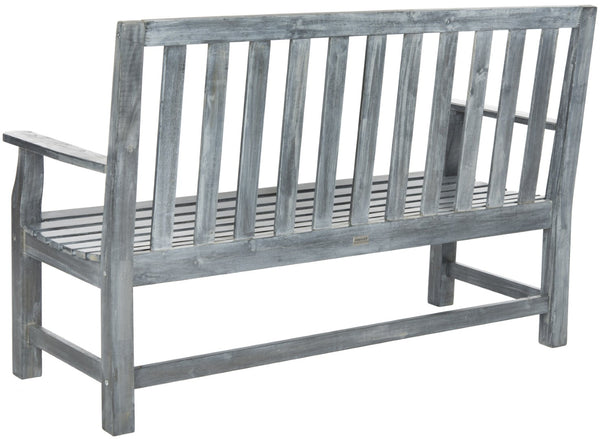 Safavieh INDAKA Garden Bench - Timeless Design in Sustainable Acacia Wood for Stylish Outdoor Spaces Ash Grey PAT6703A
