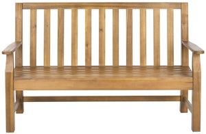 Safavieh INDAKA Garden Bench - Timeless Design in Sustainable Acacia Wood for Stylish Outdoor Spaces Natural PAT6703B