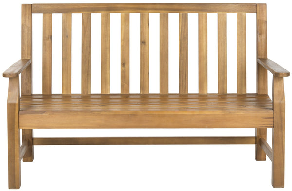 Safavieh INDAKA Garden Bench - Timeless Design in Sustainable Acacia Wood for Stylish Outdoor Spaces Natural PAT6703B
