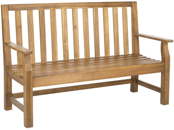 Safavieh INDAKA Garden Bench - Timeless Design in Sustainable Acacia Wood for Stylish Outdoor Spaces Natural PAT6703B