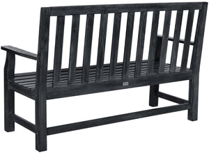 Safavieh INDAKA Garden Bench - Timeless Design in Sustainable Acacia Wood for Stylish Outdoor Spaces Dark Slate Gray PAT6703K