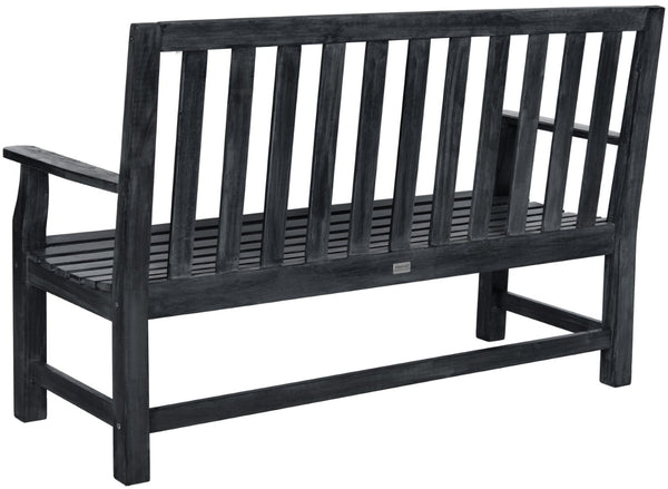 Safavieh INDAKA Garden Bench - Timeless Design in Sustainable Acacia Wood for Stylish Outdoor Spaces Dark Slate Gray PAT6703K