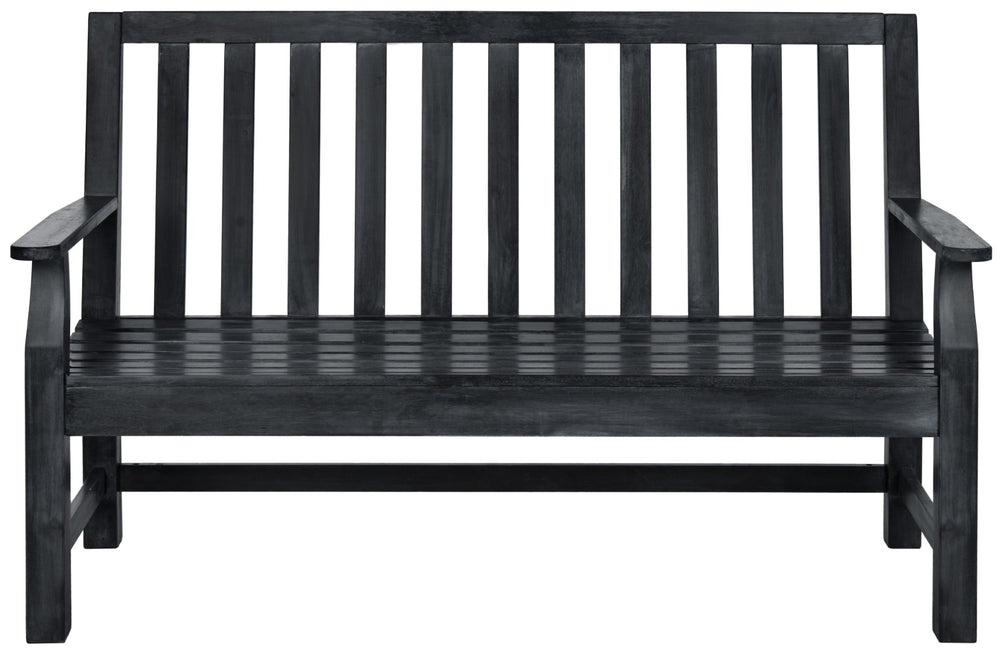 Safavieh INDAKA Garden Bench - Timeless Design in Sustainable Acacia Wood for Stylish Outdoor Spaces Dark Slate Gray PAT6703K