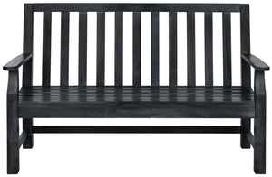 Safavieh INDAKA Garden Bench - Timeless Design in Sustainable Acacia Wood for Stylish Outdoor Spaces Dark Slate Gray PAT6703K
