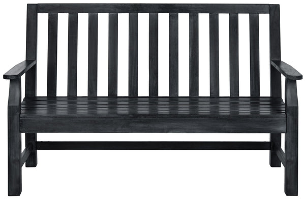 Safavieh INDAKA Garden Bench - Timeless Design in Sustainable Acacia Wood for Stylish Outdoor Spaces Dark Slate Gray PAT6703K