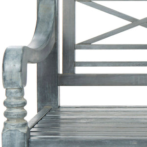 Safavieh KAROO Bench – Timeless Cottage Charm in Sustainable Acacia Wood for Your Outdoor Spaces and Gardens Ash Grey PAT6704A