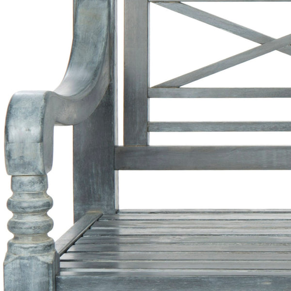 Safavieh KAROO Bench – Timeless Cottage Charm in Sustainable Acacia Wood for Your Outdoor Spaces and Gardens Ash Grey PAT6704A