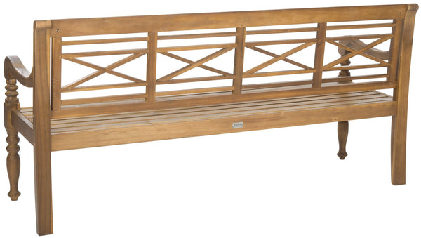 Safavieh KAROO Bench – Timeless Cottage Charm in Sustainable Acacia Wood for Your Outdoor Spaces and Gardens Natural PAT6704B