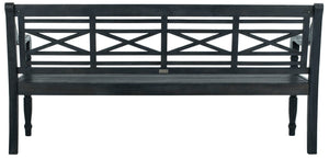 Safavieh KAROO Bench – Timeless Cottage Charm in Sustainable Acacia Wood for Your Outdoor Spaces and Gardens Dark Slate Gray PAT6704K