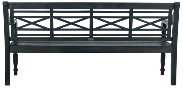 Safavieh KAROO Bench – Timeless Cottage Charm in Sustainable Acacia Wood for Your Outdoor Spaces and Gardens Dark Slate Gray PAT6704K