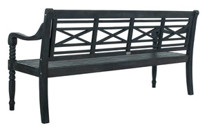 Safavieh KAROO Bench – Timeless Cottage Charm in Sustainable Acacia Wood for Your Outdoor Spaces and Gardens Dark Slate Gray PAT6704K