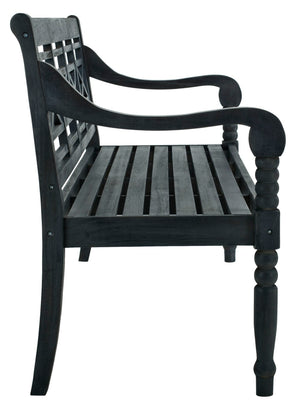 Safavieh KAROO Bench – Timeless Cottage Charm in Sustainable Acacia Wood for Your Outdoor Spaces and Gardens Dark Slate Gray PAT6704K