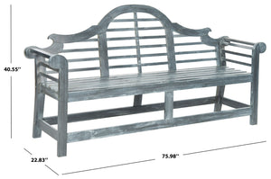 Safavieh KHARA Garden Bench - Timeless Lutyens-Inspired Outdoor Seating for Patios and Gardens, Durable Design Ash Grey PAT6705A