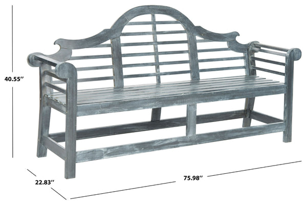Safavieh KHARA Garden Bench - Timeless Lutyens-Inspired Outdoor Seating for Patios and Gardens, Durable Design Ash Grey PAT6705A