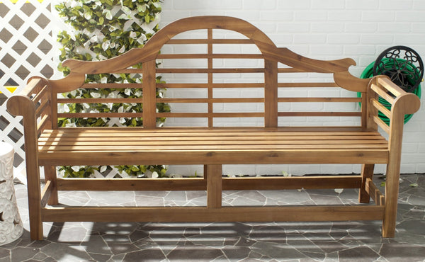 Safavieh KHARA Garden Bench - Timeless Lutyens-Inspired Outdoor Seating for Patios and Gardens, Durable Design Natural PAT6705B