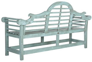 Safavieh KHARA Garden Bench - Timeless Lutyens-Inspired Outdoor Seating for Patios and Gardens, Durable Design Beach House Blu PAT6705C
