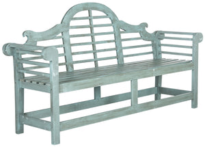 Safavieh KHARA Garden Bench - Timeless Lutyens-Inspired Outdoor Seating for Patios and Gardens, Durable Design Beach House Blu PAT6705C