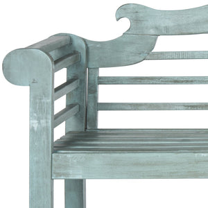 Safavieh KHARA Garden Bench - Timeless Lutyens-Inspired Outdoor Seating for Patios and Gardens, Durable Design Beach House Blu PAT6705C