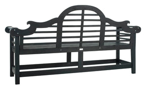 Safavieh KHARA Garden Bench - Timeless Lutyens-Inspired Outdoor Seating for Patios and Gardens, Durable Design Dark Slate Gray PAT6705K