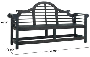 Safavieh KHARA Garden Bench - Timeless Lutyens-Inspired Outdoor Seating for Patios and Gardens, Durable Design Dark Slate Gray PAT6705K