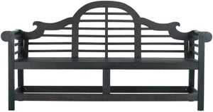 Safavieh KHARA Garden Bench - Timeless Lutyens-Inspired Outdoor Seating for Patios and Gardens, Durable Design Dark Slate Gray PAT6705K