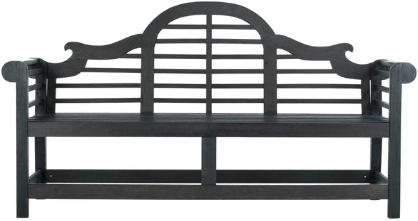 Safavieh KHARA Garden Bench - Timeless Lutyens-Inspired Outdoor Seating for Patios and Gardens, Durable Design Dark Slate Gray PAT6705K