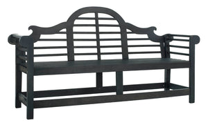 Safavieh KHARA Garden Bench - Timeless Lutyens-Inspired Outdoor Seating for Patios and Gardens, Durable Design Dark Slate Gray PAT6705K