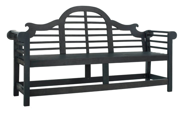 Safavieh KHARA Garden Bench - Timeless Lutyens-Inspired Outdoor Seating for Patios and Gardens, Durable Design Dark Slate Gray PAT6705K