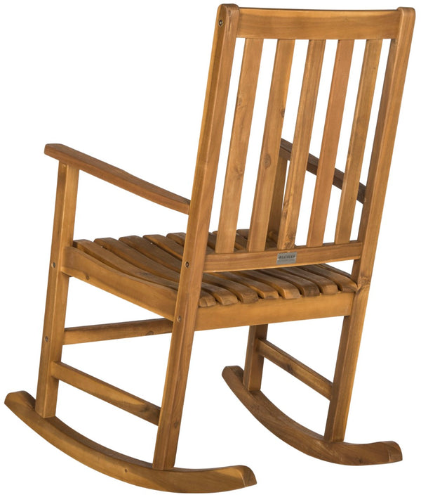 Safavieh BARSTOW Rocking Chair - Timeless Comfort & Stylish Acacia Wood Design for Your Outdoor Space Natural PAT6707A